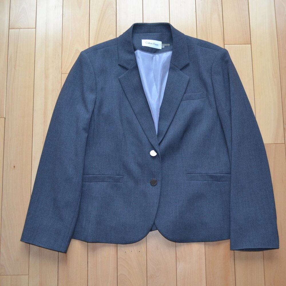 Calvin Klein Grey Blazer Suit Jacket Size 14